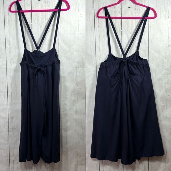 Niko And ... Navy Blue Wide Leg Pockets Womens Summer Jumpsuit - Picture 1 of 14